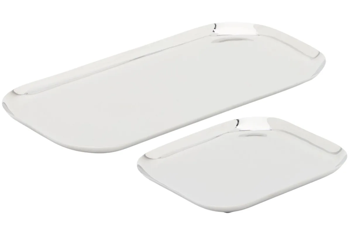 Kave Home Set dvou nerezových táců Nirela 29,5x15/15x15 cm