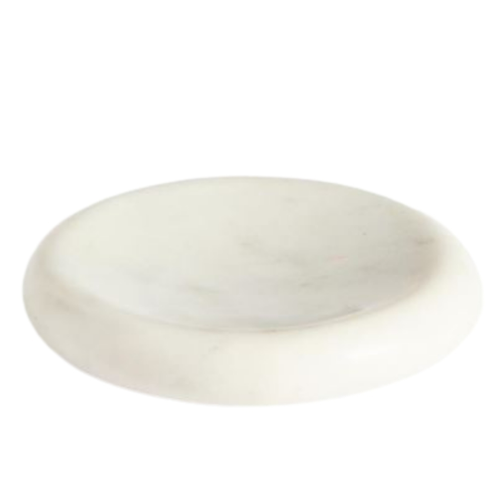 Kave Home Bílý mramorový podnos Obena Ø 15 cm Kave Home