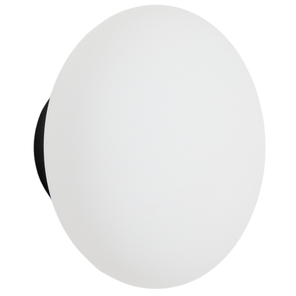 Kave Home Skleněné nástěnné světlo s černou základnou Bamila Ø 15 cm Kave Home