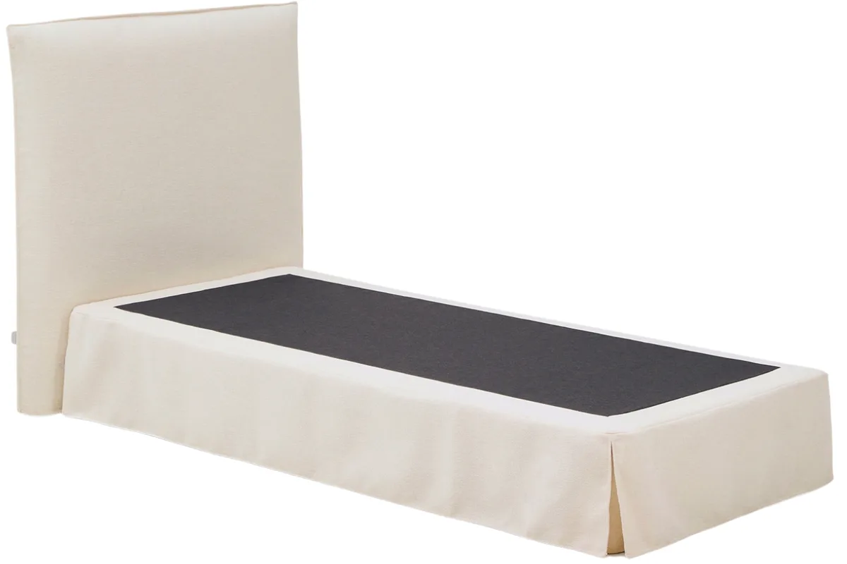 Kave Home Bílá jednolůžková postel Jaira s čelem 90 x 200 cm