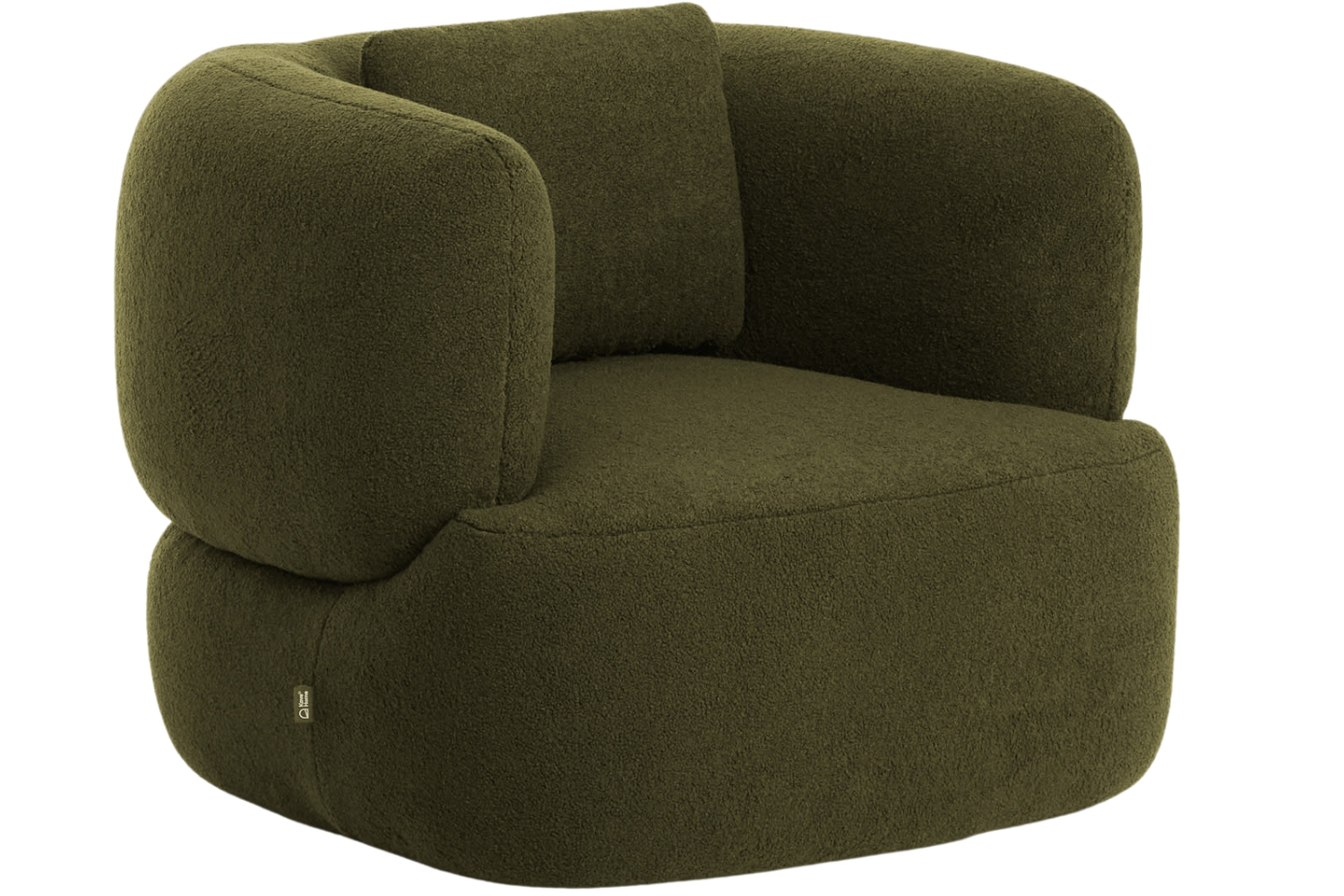 Kave Home Zelené bouclé otočné křeslo Martina Kave Home