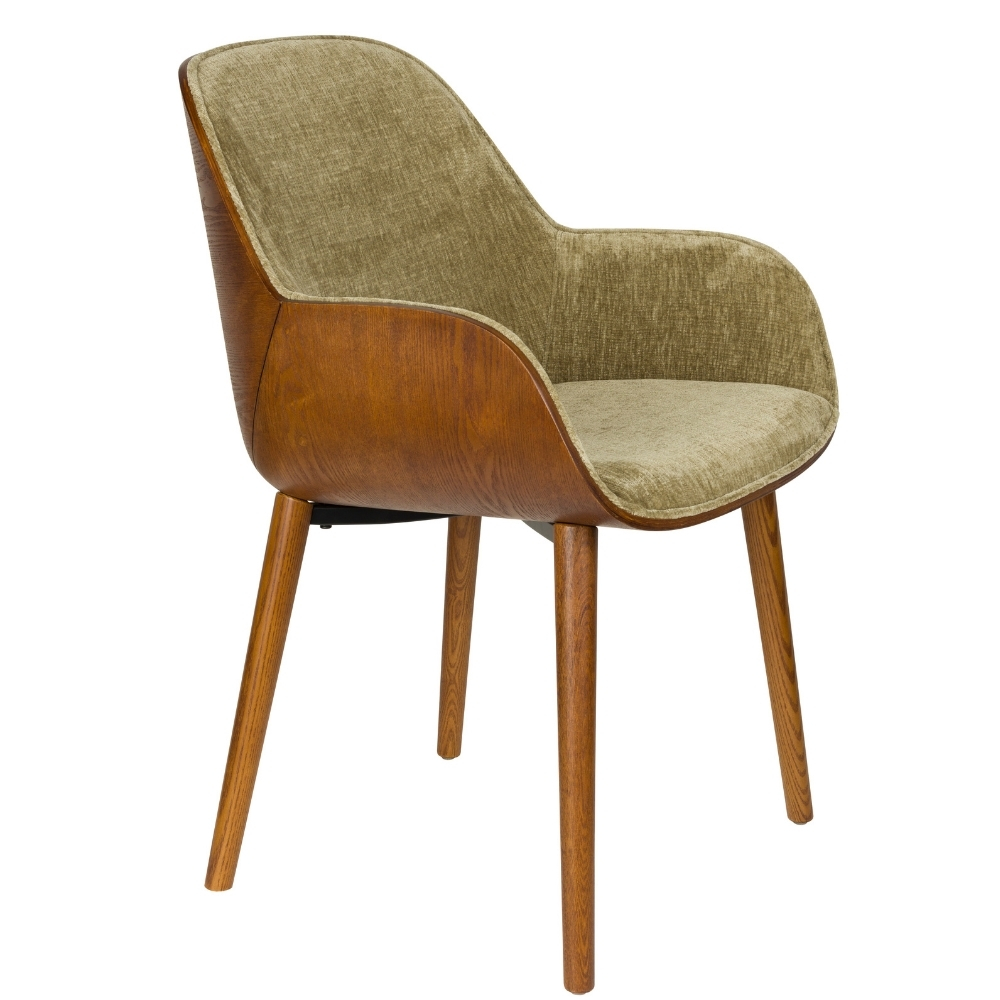 Dutchbone Zelená čalouněná jídelní židle TAYLOR Dutchbone