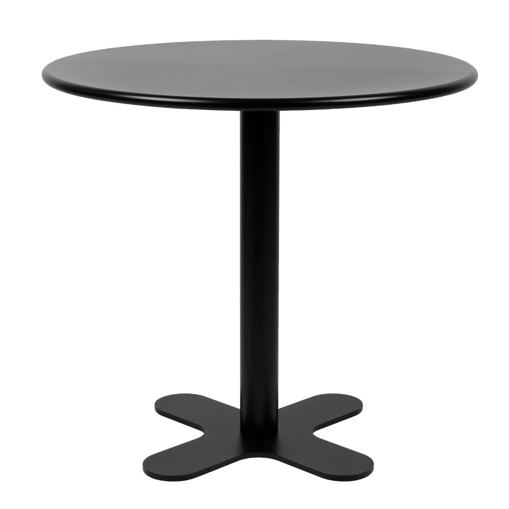 White Label Černý zahradní bistro stolek SANJAY 80 cm White Label