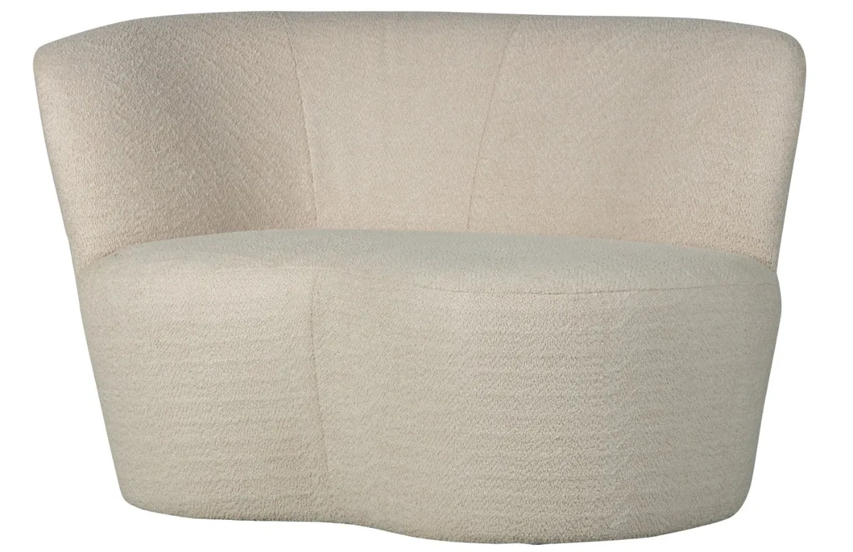 WOOOD Bílá bouclé lenoška Stone 112 cm, levá