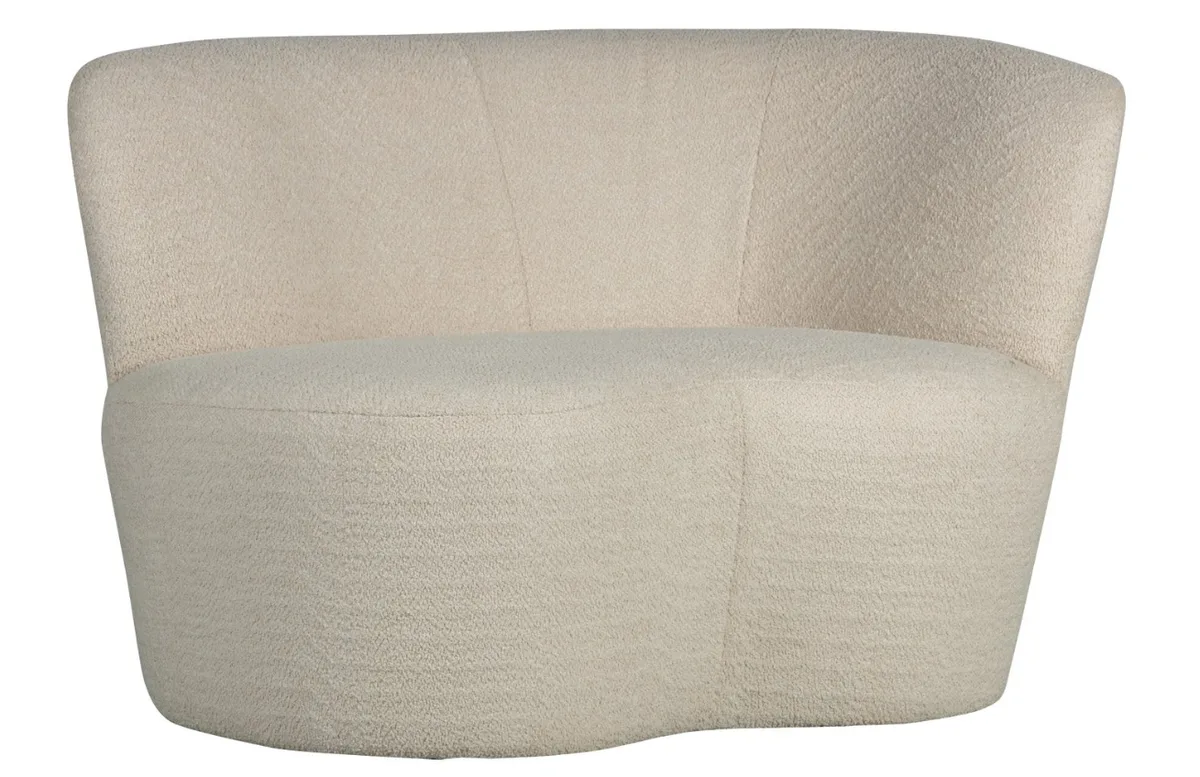WOOOD Bílá bouclé lenoška Stone 112 cm, pravá