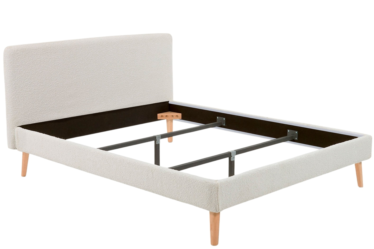 Kave Home Bílá bouclé dvoulůžková postel Dyla 160 x 200 cm Kave Home