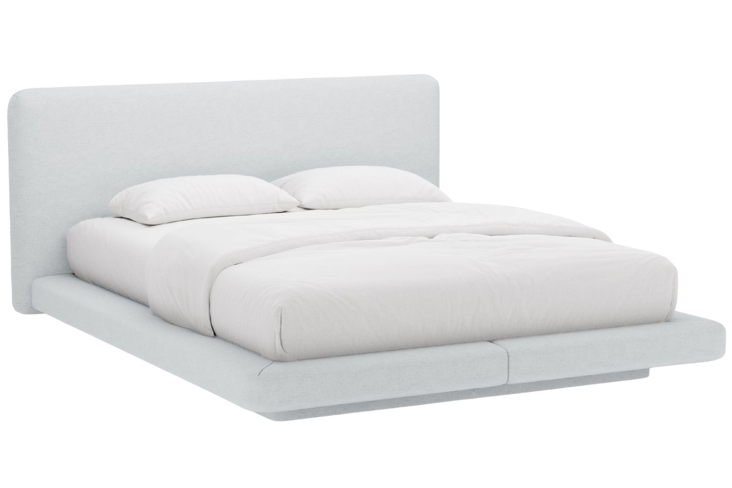 Micadoni Světle šedá dvoulůžková postel Linea 140 x 200 cm Micadoni