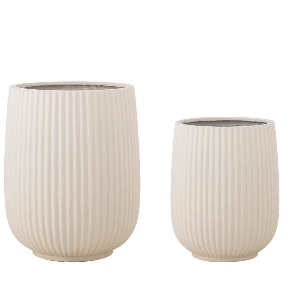 Bloomingville Set  dvou bílých keramických květináčů Selva Ø 36/45 cm Bloomingville