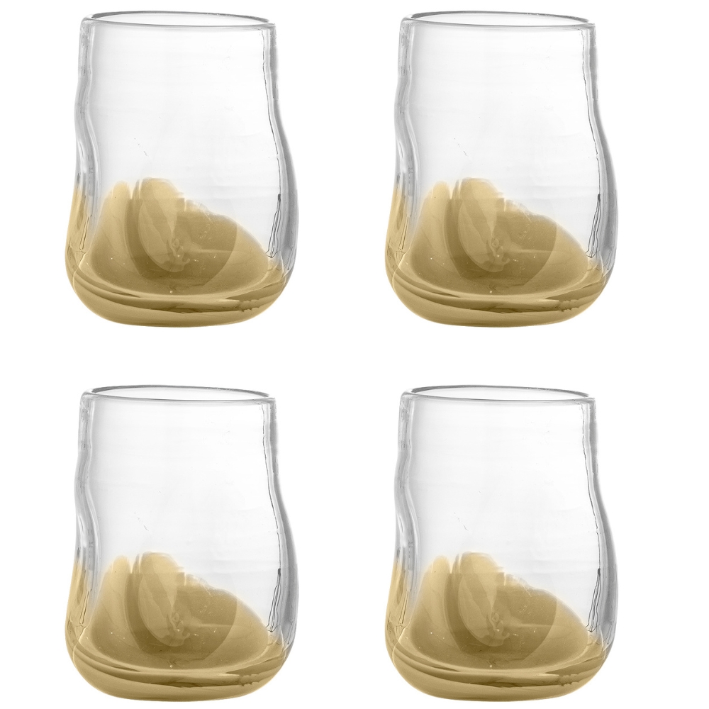 Bloomingville Sada čtyř béžových sklenic Ballard 275 ml Bloomingville