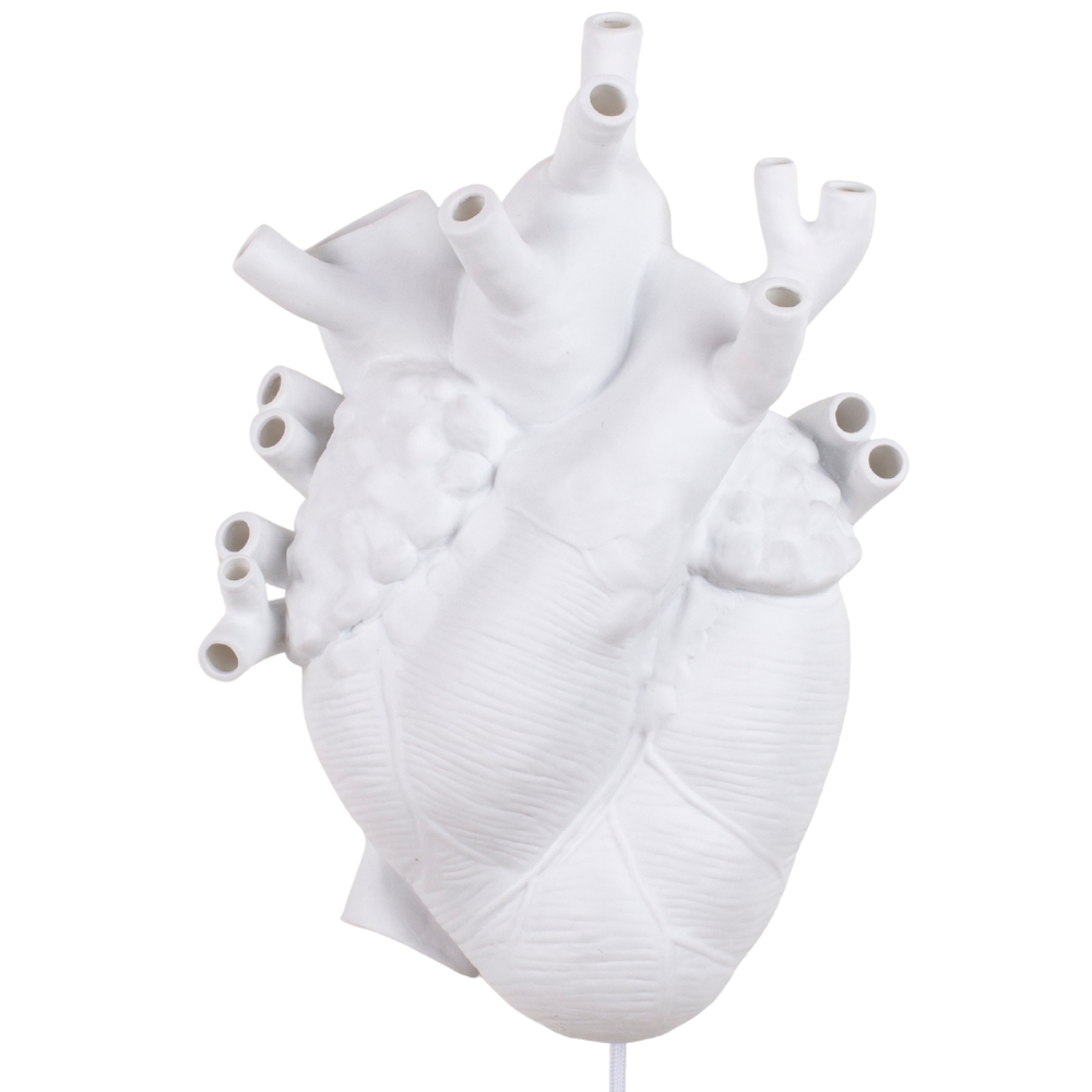 Seletti Bílé porcelánové nástěnné světlo Heart Seletti