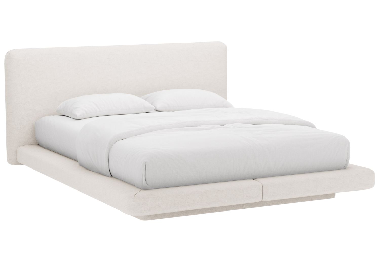 Micadoni Světle béžová dvoulůžková postel Linea 200 x 200 cm Micadoni