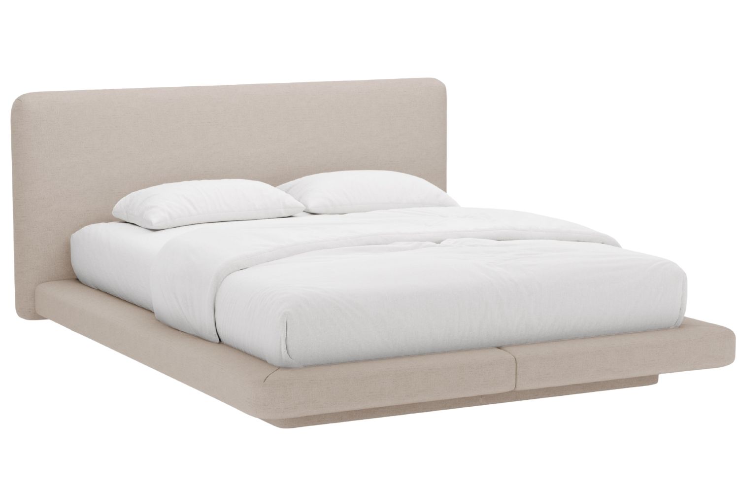 Micadoni Světle hnědá dvoulůžková postel Linea 200 x 200 cm Micadoni