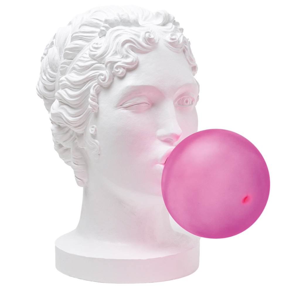 Seletti Bílo-růžová stolní LED lampa Grace Seletti