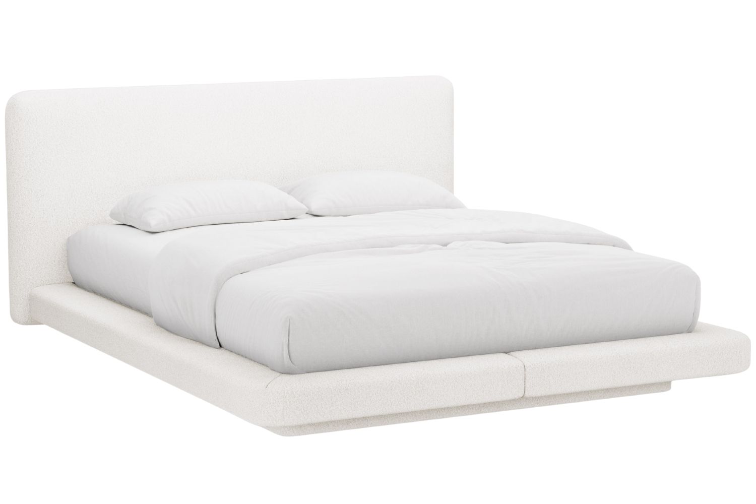 Micadoni Bílá bouclé dvoulůžková postel Linea 160 x 200 cm Micadoni