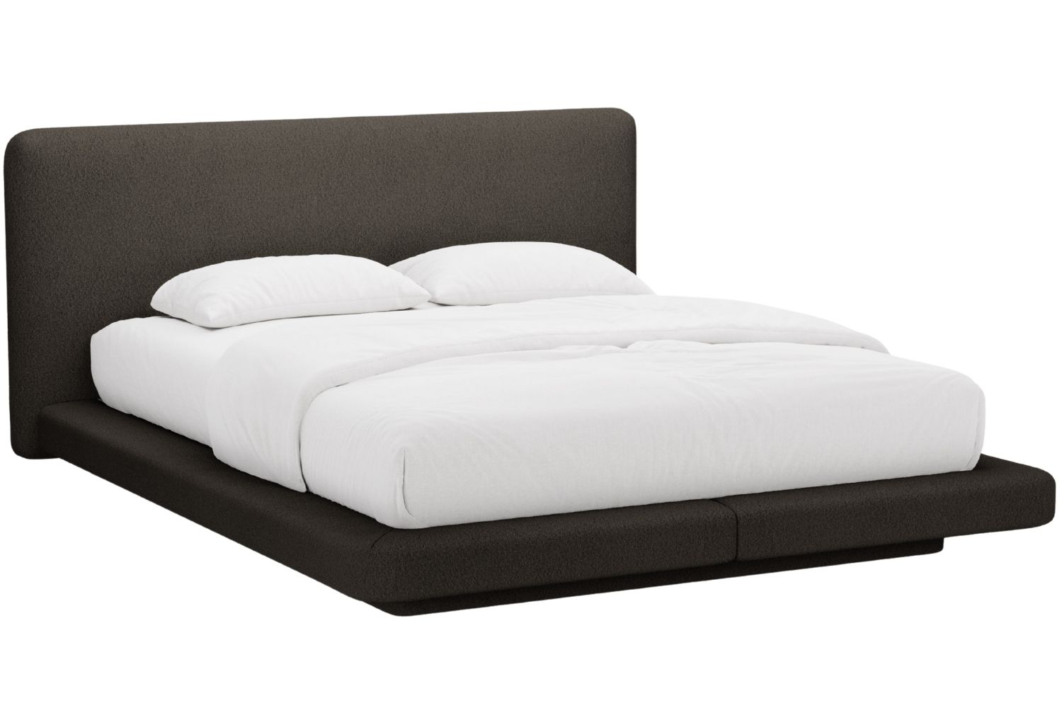 Micadoni Hnědá bouclé dvoulůžková postel Linea 160 x 200 cm Micadoni