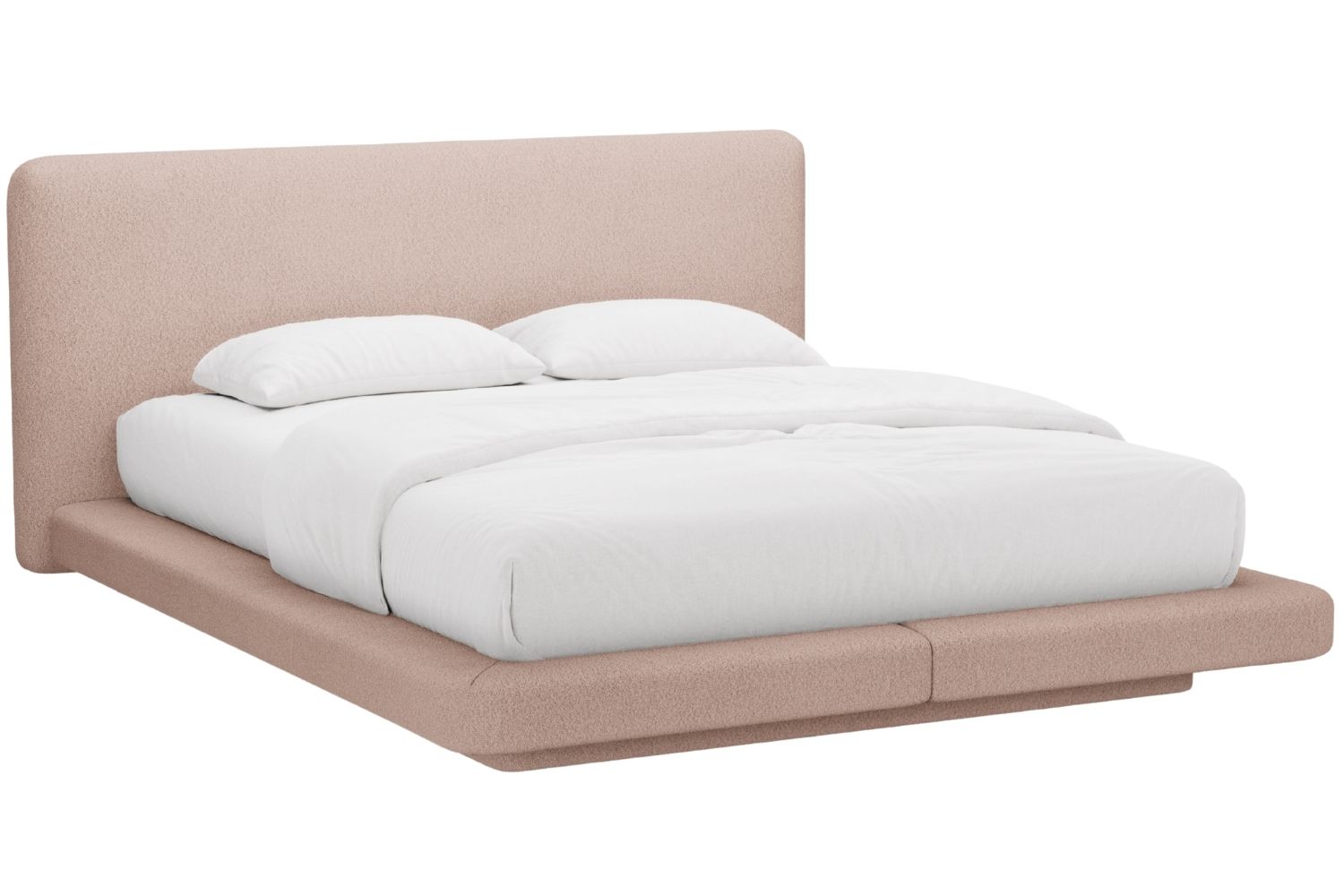 Micadoni Růžová bouclé dvoulůžková postel Linea 180 x 200 cm Micadoni