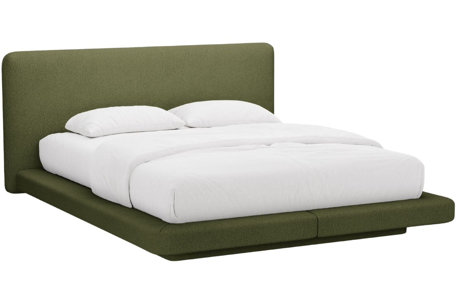 Micadoni Zelená bouclé dvoulůžková postel Linea 180 x 200 cm Micadoni