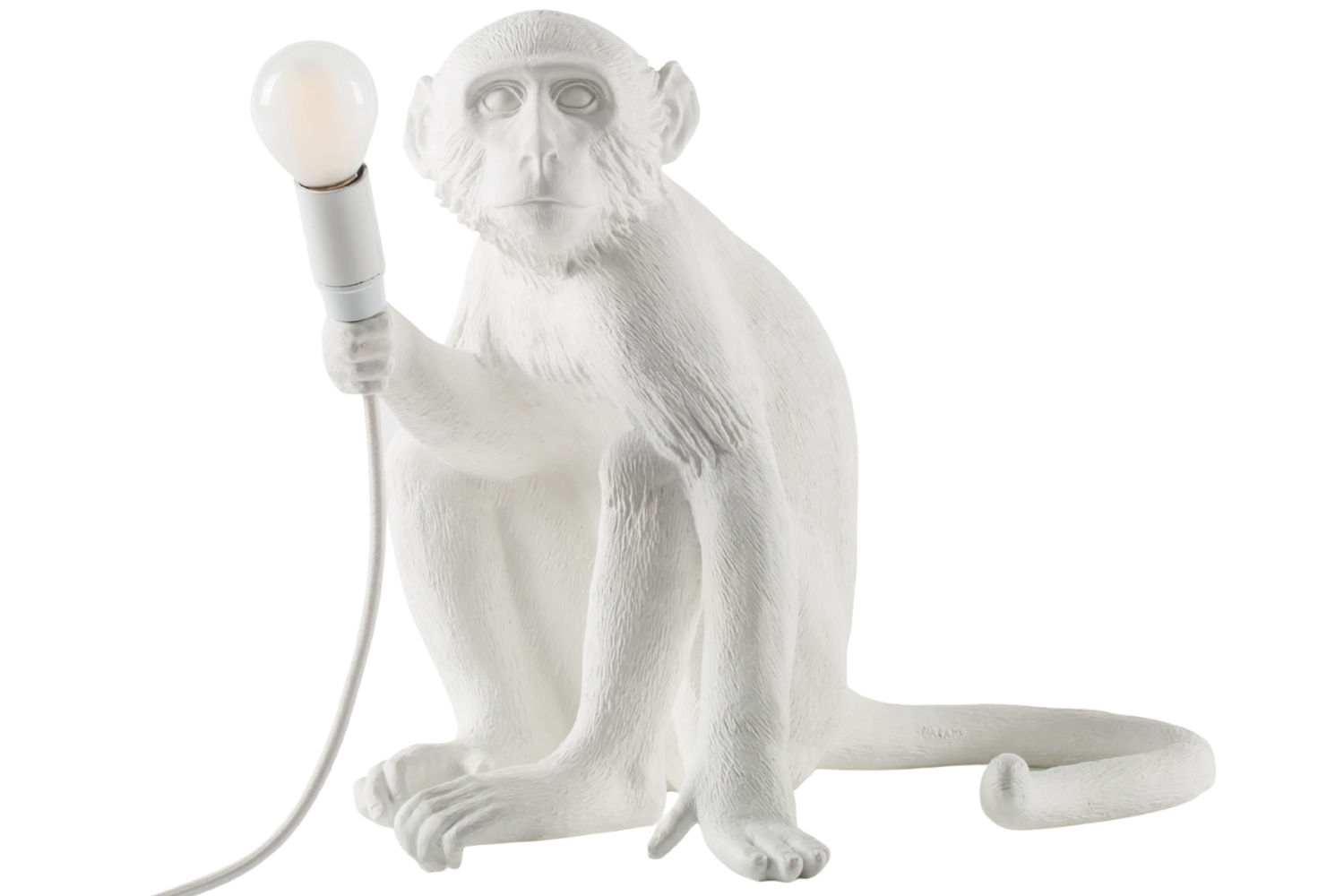 Seletti Bílá stolní lampa Monkey Seletti