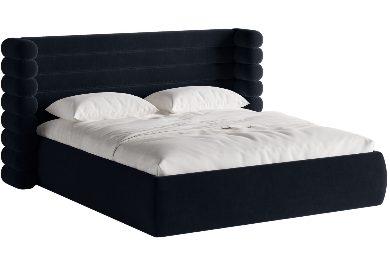 Micadoni Královsky modrá sametová dvoulůžková postel Mount 160 x 200 cm Micadoni