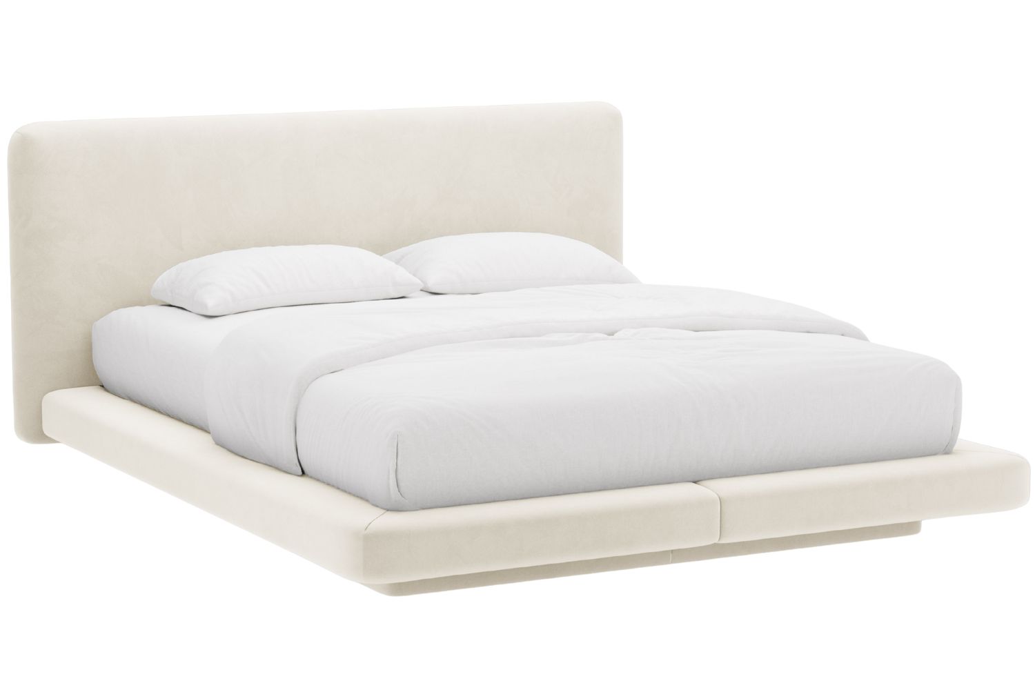 Micadoni Béžová sametová dvoulůžková postel Linea 160 x 200 cm Micadoni