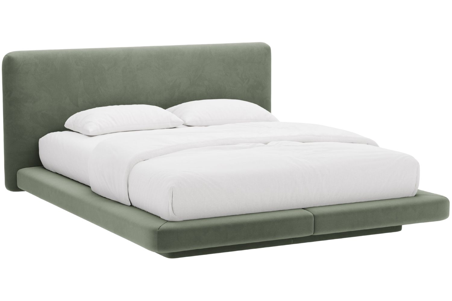 Micadoni Zelená sametová dvoulůžková postel Linea 160 x 200 cm Micadoni