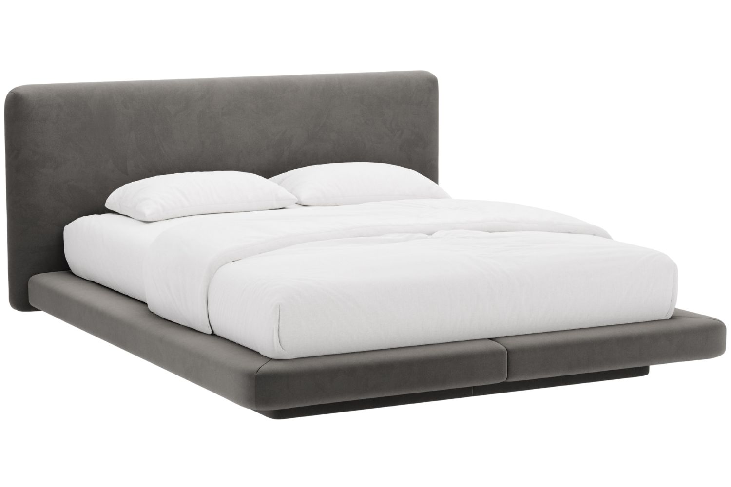Micadoni Tmavě šedá sametová dvoulůžková postel Linea 180 x 200 cm Micadoni
