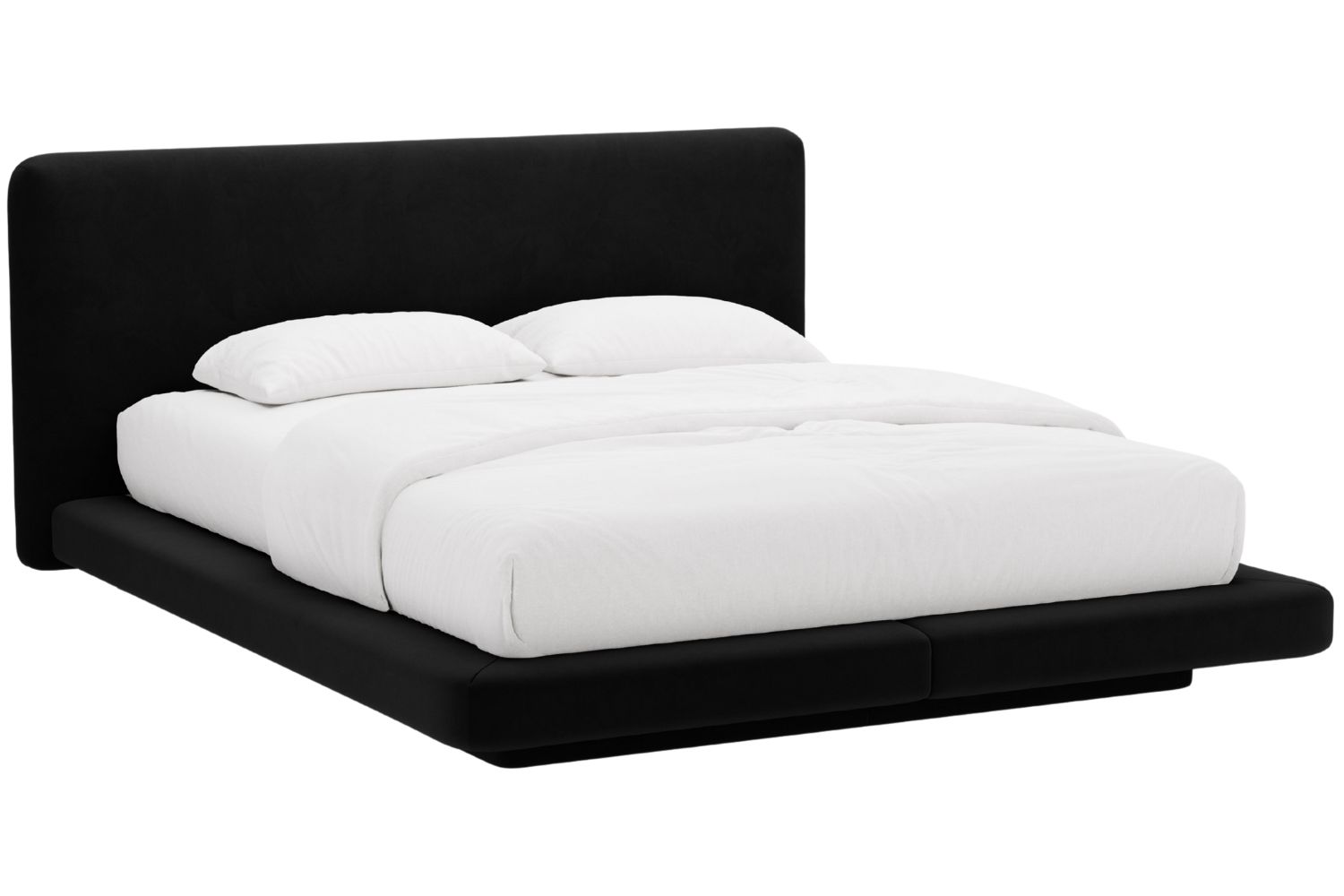 Micadoni Černá sametová dvoulůžková postel Linea 180 x 200 cm Micadoni