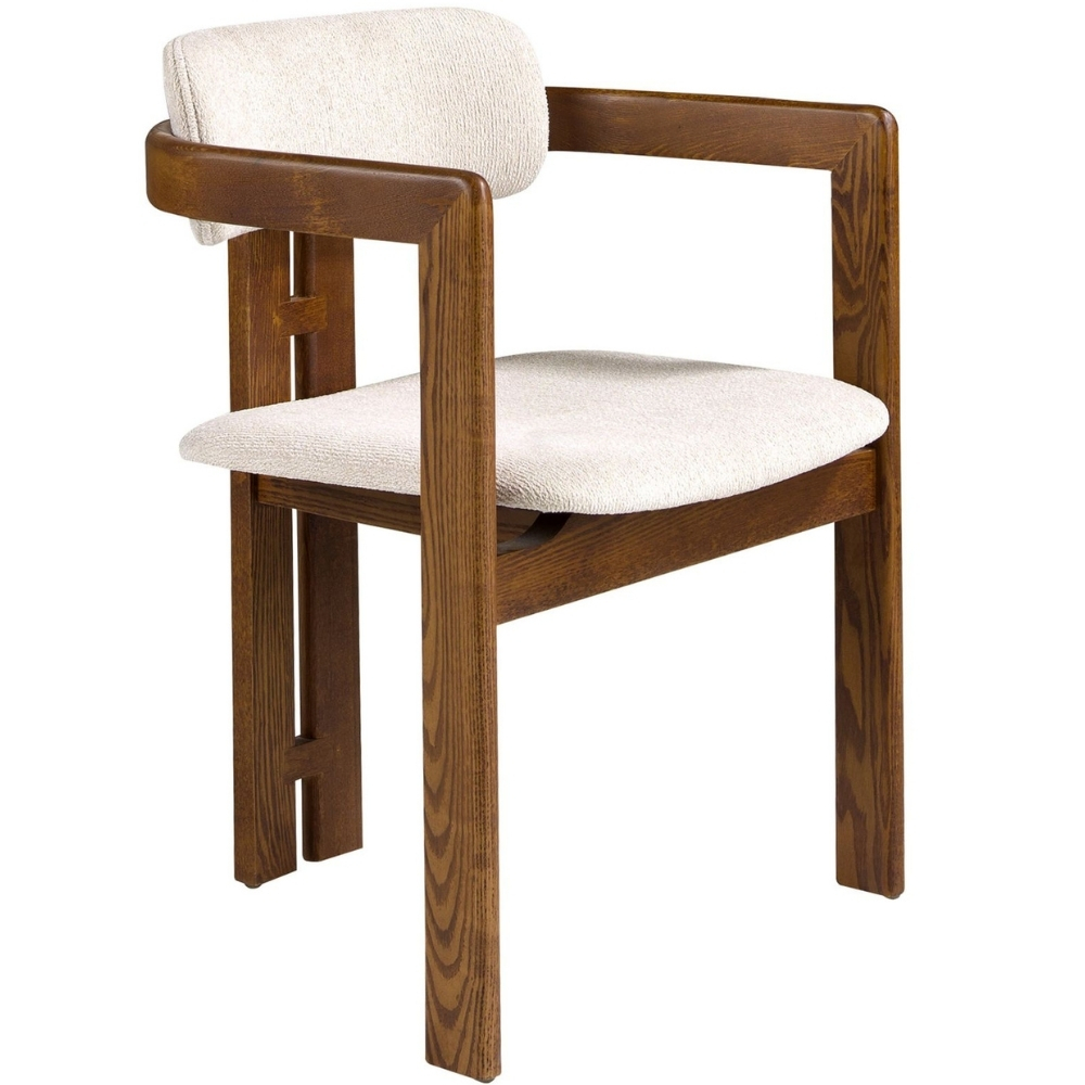 Angel Cerdá Ořechová jídelní židle No. 4194 s bílým čalouněním Angel Cerdá