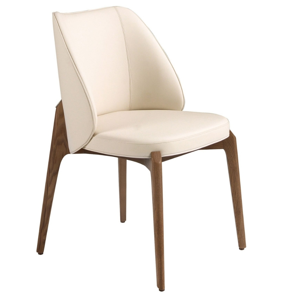 Angel Cerdá Krémová koženková jídelní židle No. 4207 Angel Cerdá