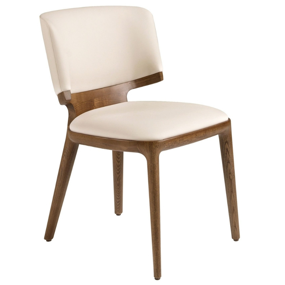 Angel Cerdá Krémová koženková jídelní židle No. 4206 Angel Cerdá