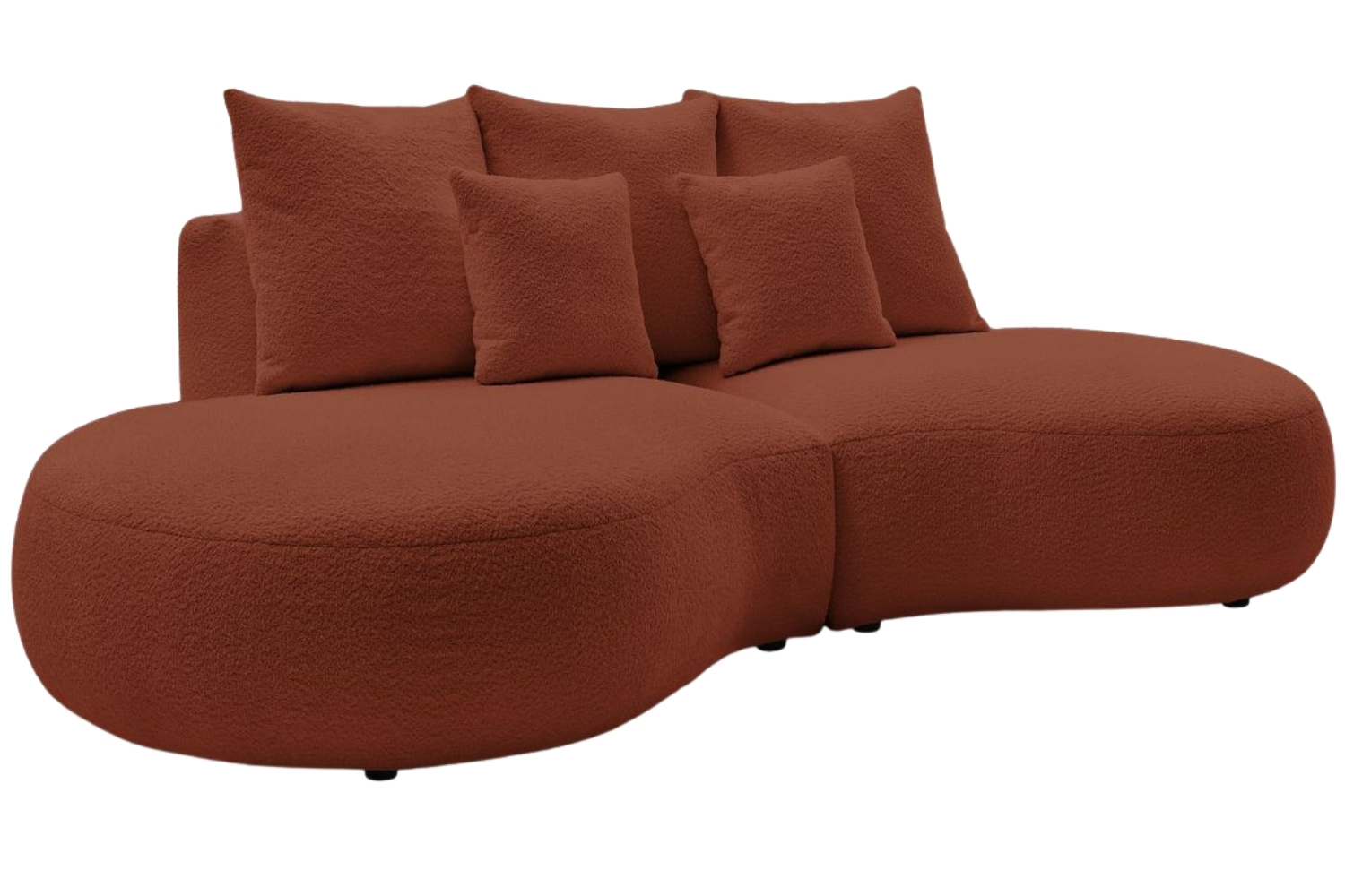 Bobochic Paris Terakotově oranžová bouclé trojmístná pohovka Saint-Germain 260 cm Bobochic Paris