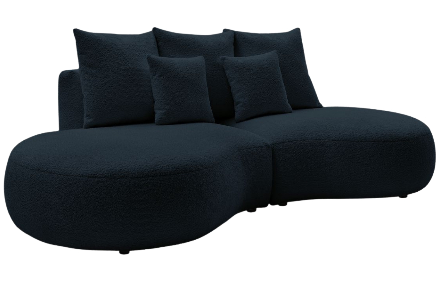 Bobochic Paris Tmavě modrá bouclé trojmístná pohovka Saint-Germain 260 cm Bobochic Paris