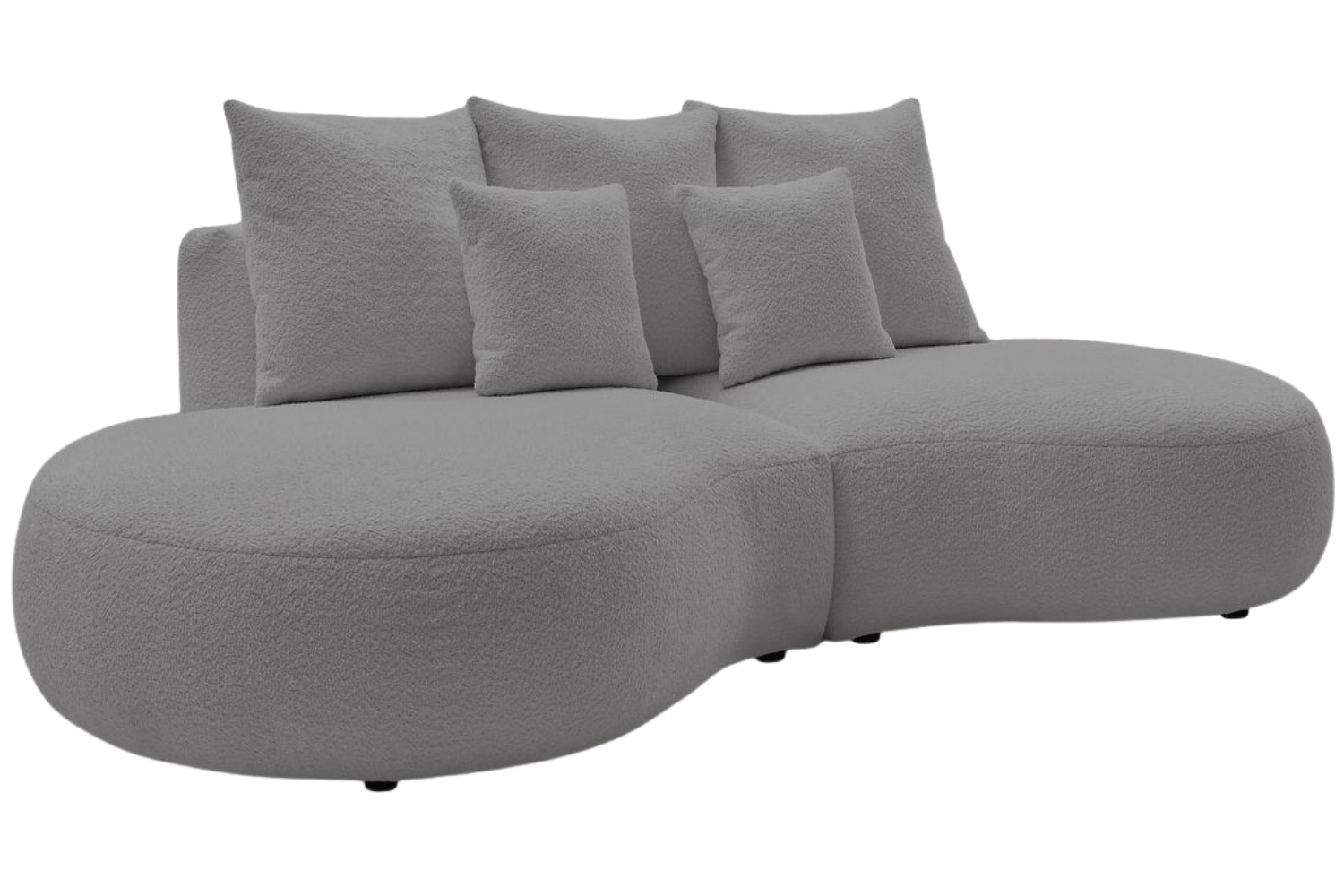 Bobochic Paris Světle šedá bouclé trojmístná pohovka Saint-Germain 260 cm Bobochic Paris