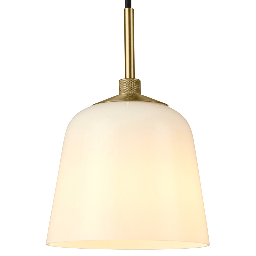 Halo Design Bílé skleněné závěsné světlo Room 49 15 cm Halo Design