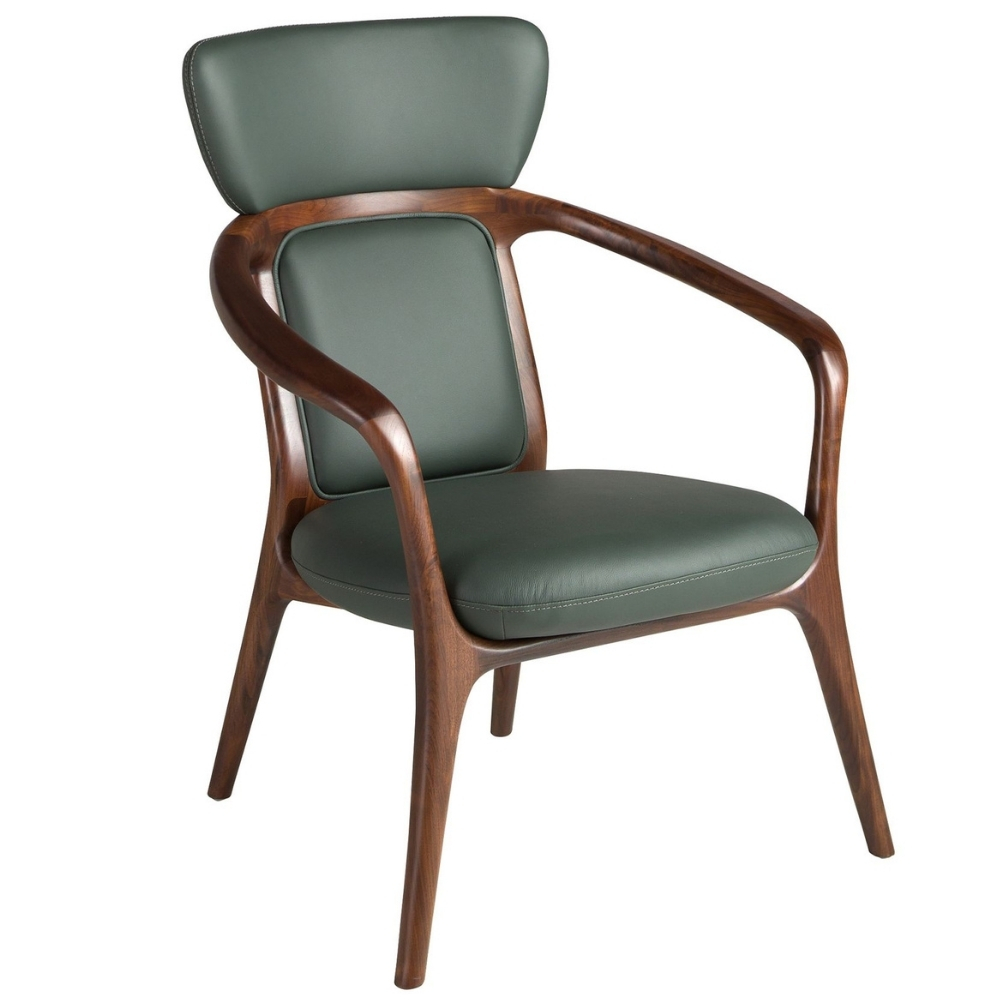 Angel Cerdá Zelené koženkové křeslo No. 5180 Angel Cerdá