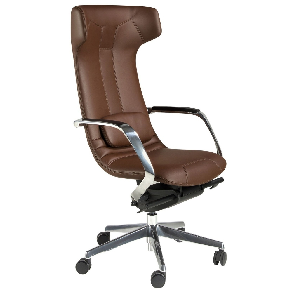 Angel Cerdá Hnědá koženková kancelářská židle No. 4216 Angel Cerdá