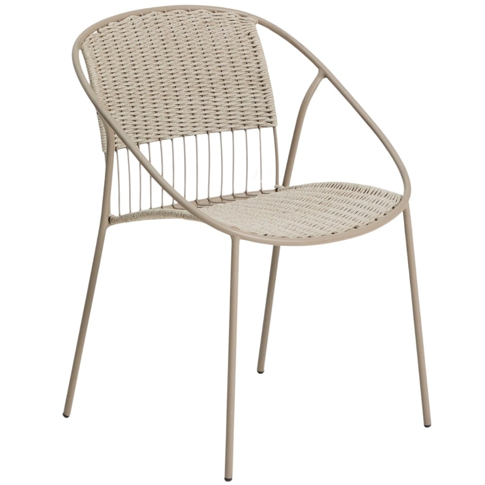 Kave Home Béžovošedá zahradní židle Atrani s výpletem Kave Home