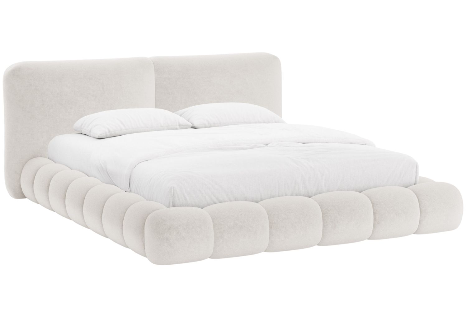 Micadoni Světle béžová žinylková dvoulůžková postel Solange 160 x 200 cm Micadoni