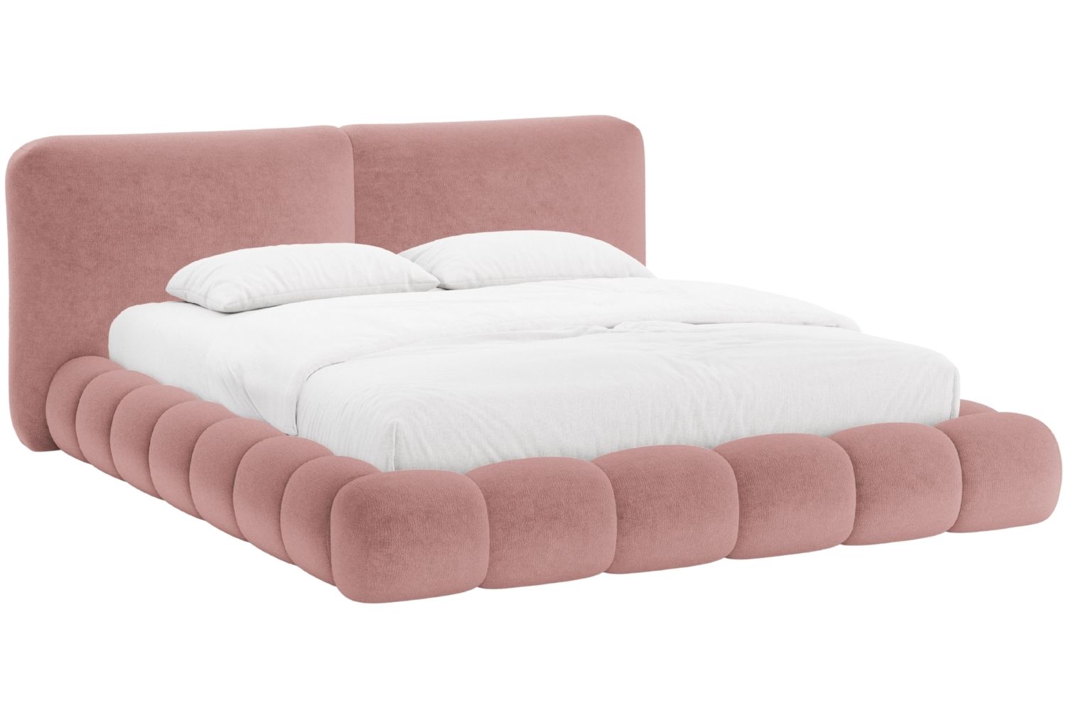 Micadoni Růžová žinylková dvoulůžková postel Solange 180 x 200 cm Micadoni