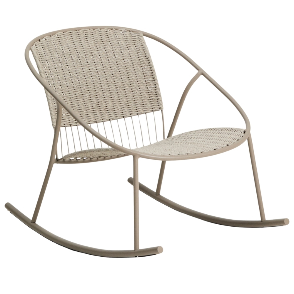 Kave Home Béžovošedé zahradní houpací křeslo Atrani s výpletem Kave Home