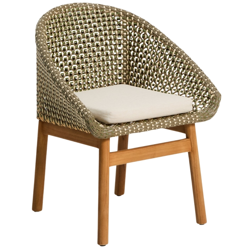 Kave Home Zelená zahradní židle z umělého ratanu Olbia Kave Home