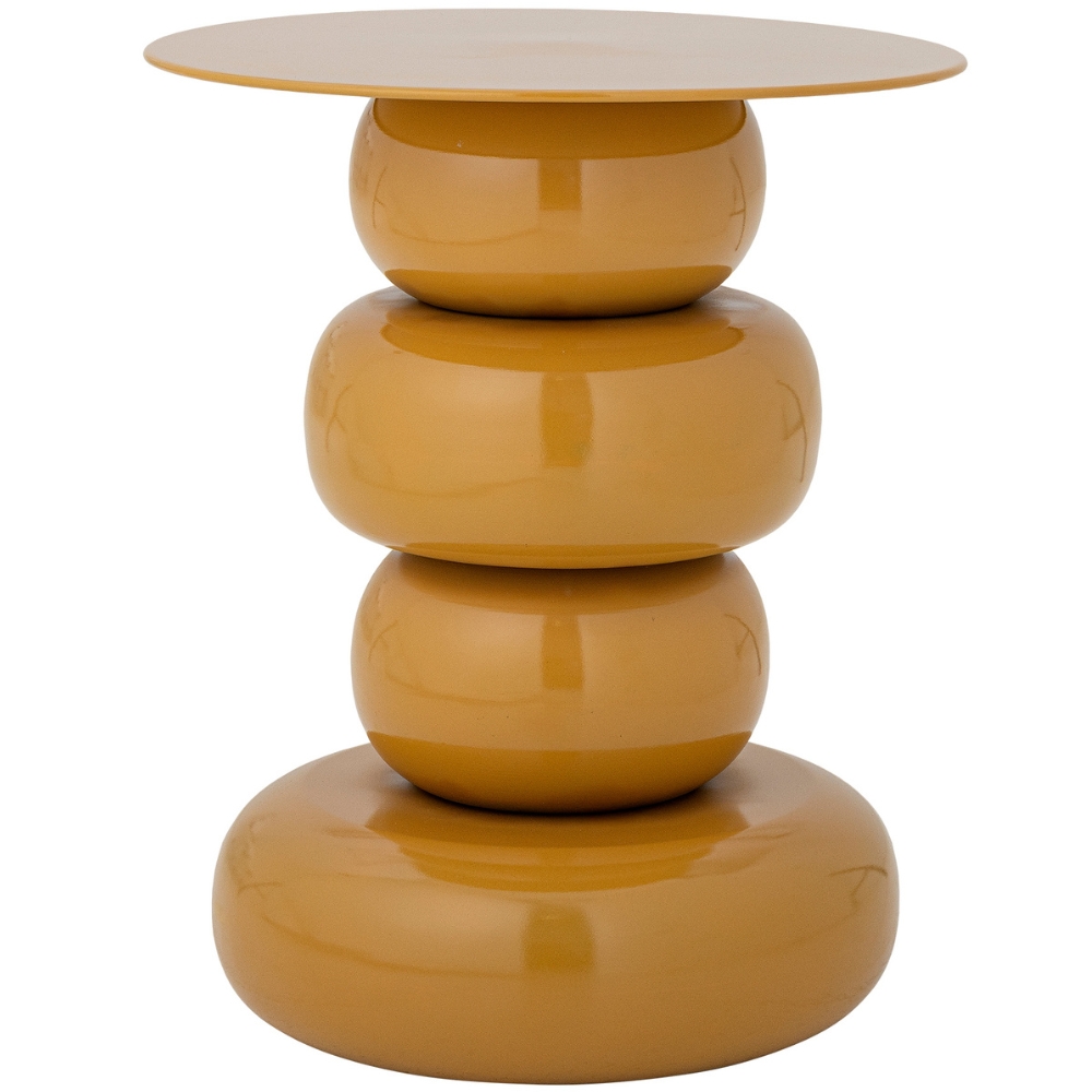 Bloomingville Žlutý kovový odkládací stolek Olonne Ø 41 cm Bloomingville