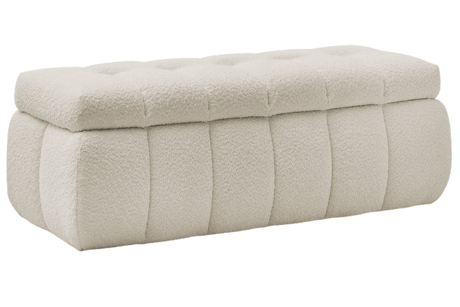 Bobochic Paris Béžová bouclé lavice Mont-Blanc 144 cm s úložným prostorem Bobochic Paris