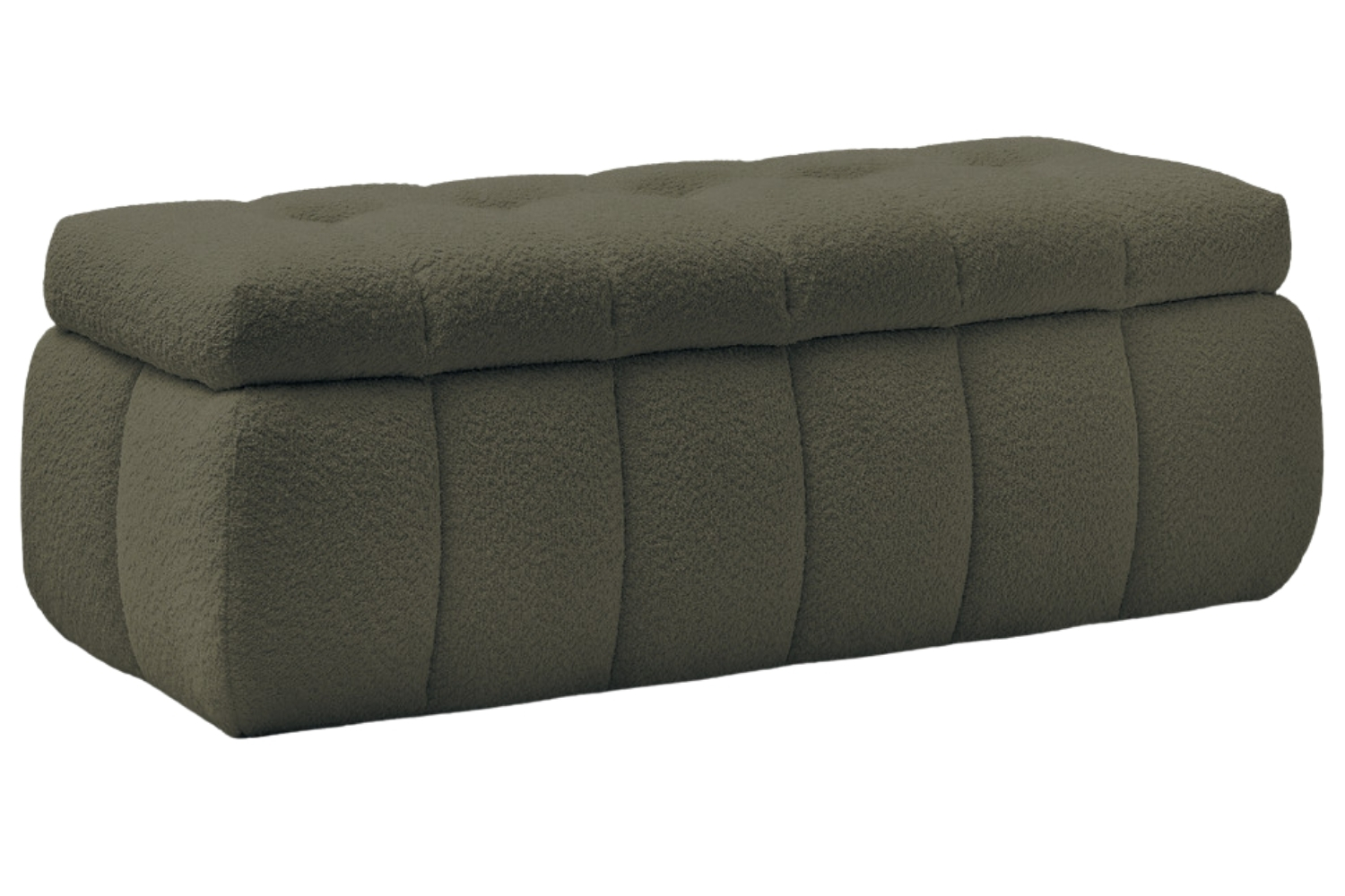 Bobochic Paris Zelená bouclé lavice Mont-Blanc 144 cm s úložným prostorem Bobochic Paris