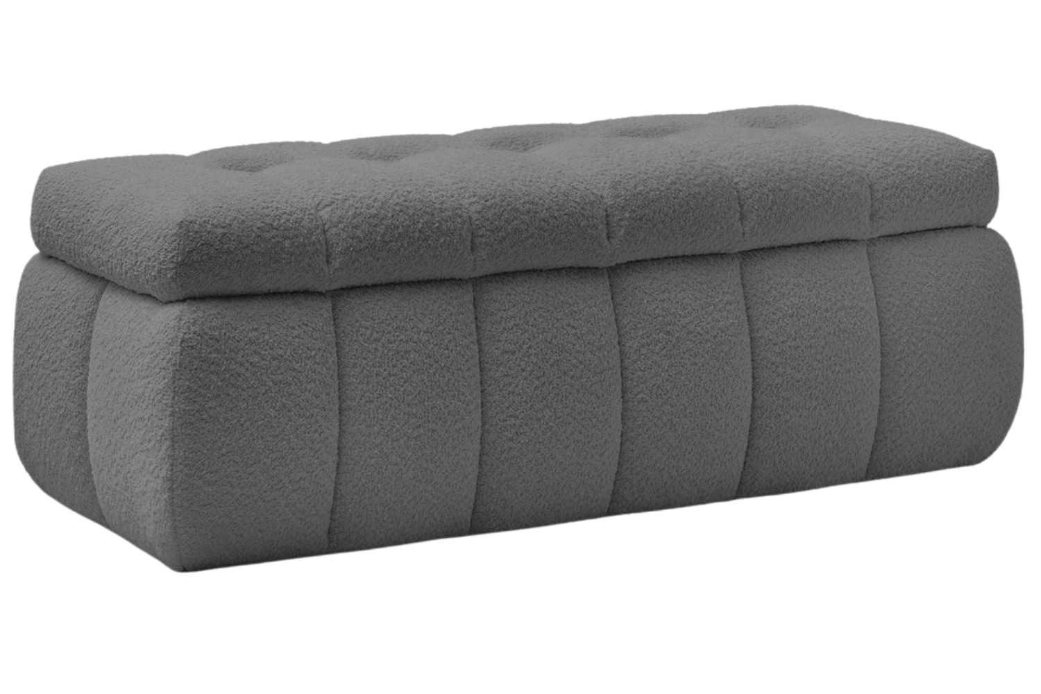 Bobochic Paris Tmavě šedá bouclé lavice Mont-Blanc 144 cm s úložným prostorem Bobochic Paris