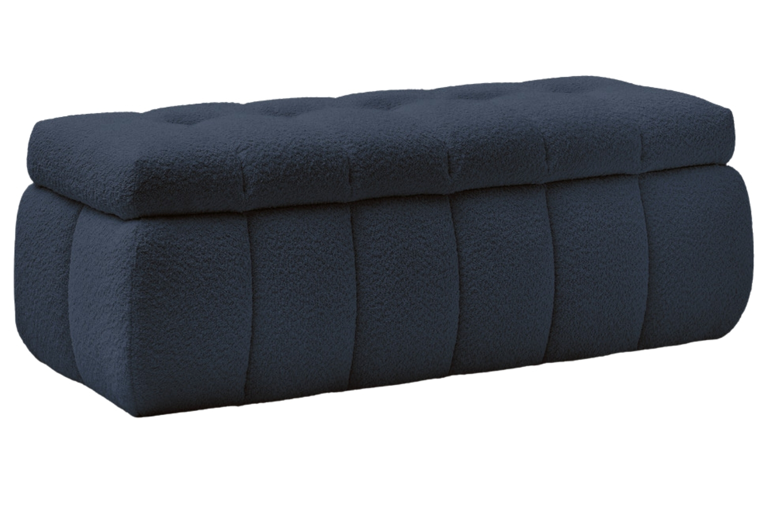 Bobochic Paris Tmavě modrá bouclé lavice Mont-Blanc 144 cm s úložným prostorem Bobochic Paris