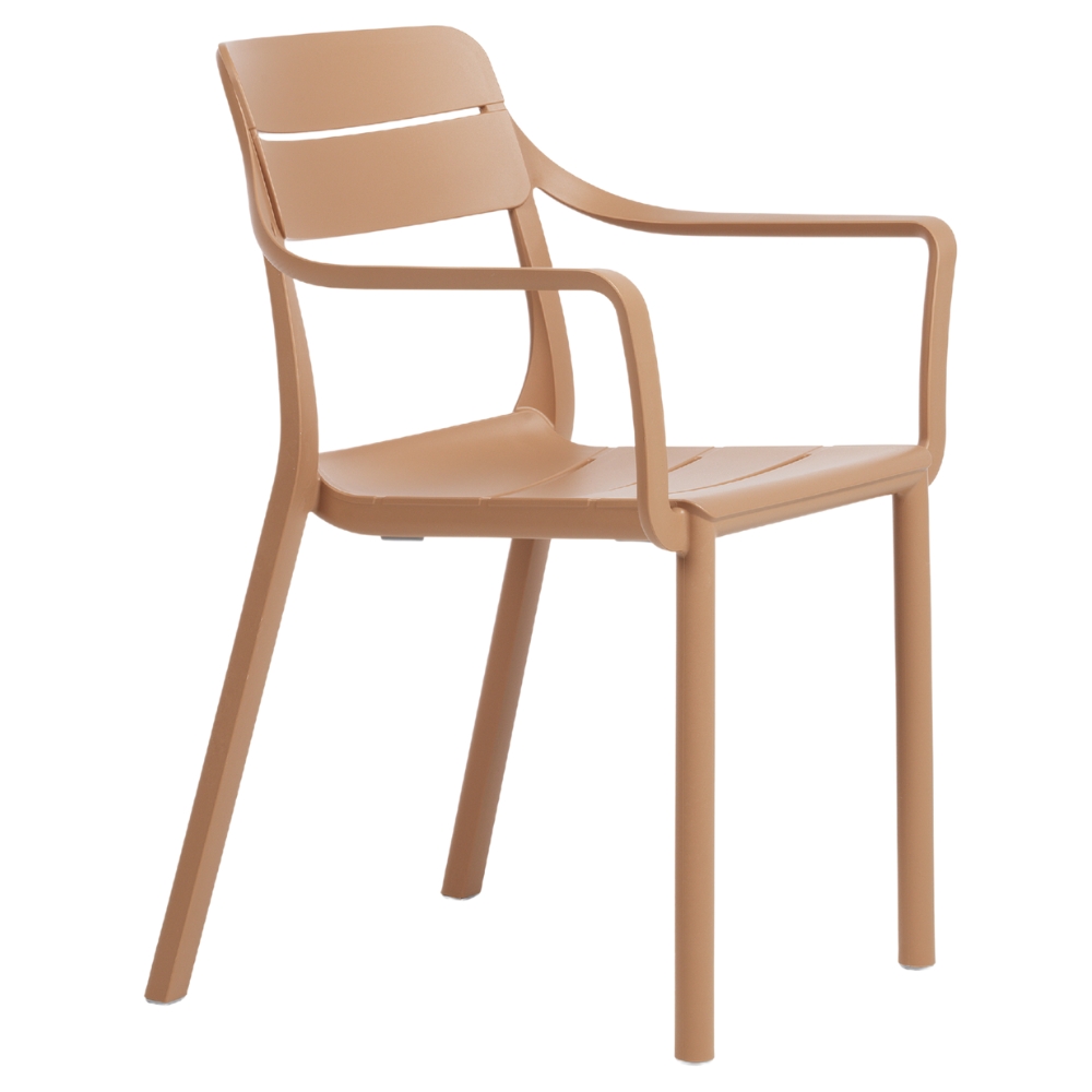 Nardi Světle hnědá plastová zahradní židle Cassia s područkami Nardi