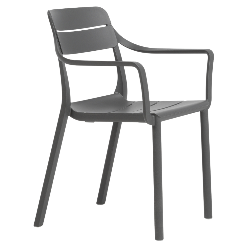 Nardi Šedá plastová zahradní židle Cassia s područkami Nardi