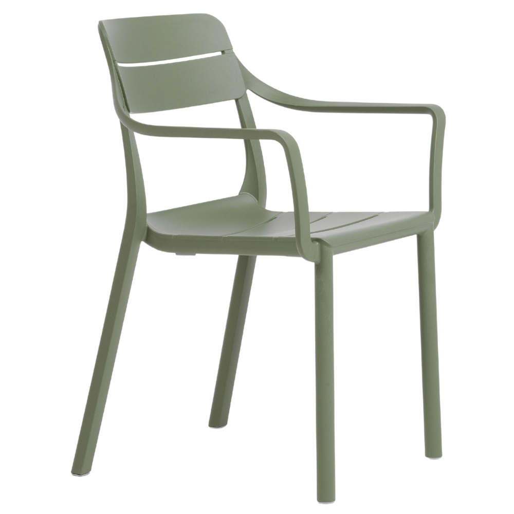 Nardi Zelená plastová zahradní židle Cassia s područkami Nardi