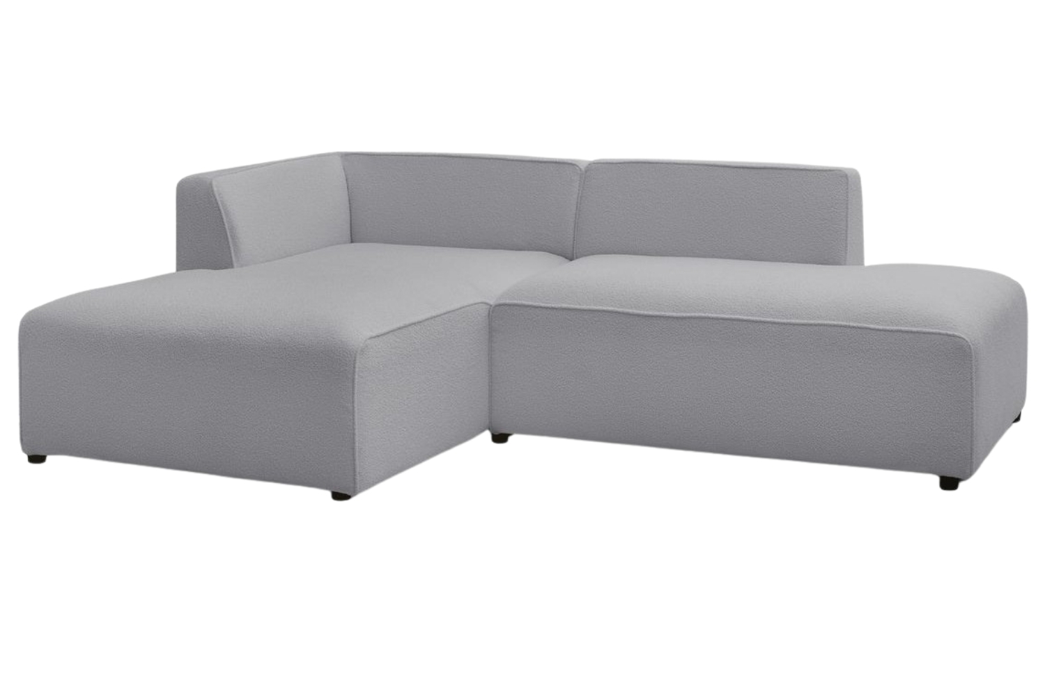 Bobochic Paris Světle šedá bouclé rohová pohovka Megeve 250 cm